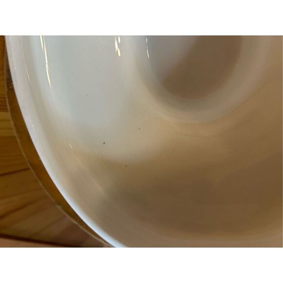 Vintage oval dish, footed handles lid floral gold etching (8726) - Picture 7 of 15